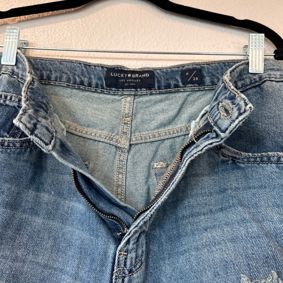 Lucky Brand High Rise Wide Leg Distressed Jeans Medium Wash Women's Size 6 - Picture 9 of 11